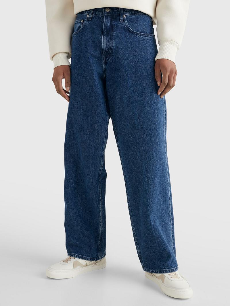 Férfi Tommy Hilfiger Széles Cipő leg denim Farmer Nadrág Kék | HU 1177YXF